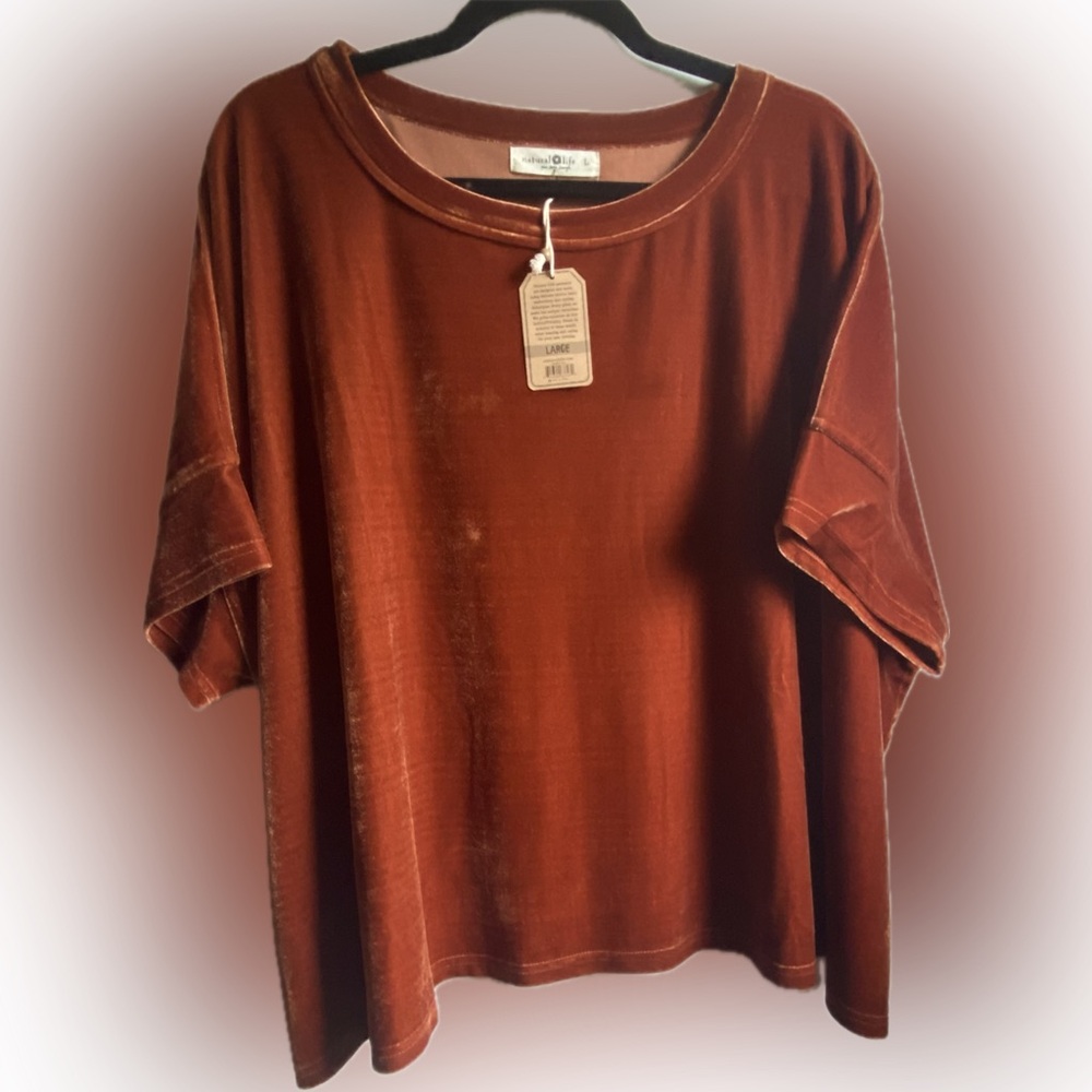 NATURAL LIFE  Boxy Velvet Tee